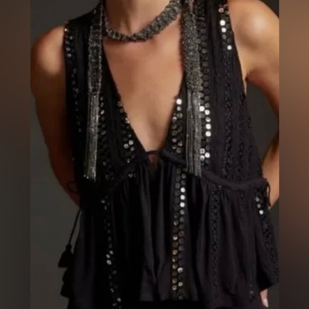 Black Embellished Women's Top